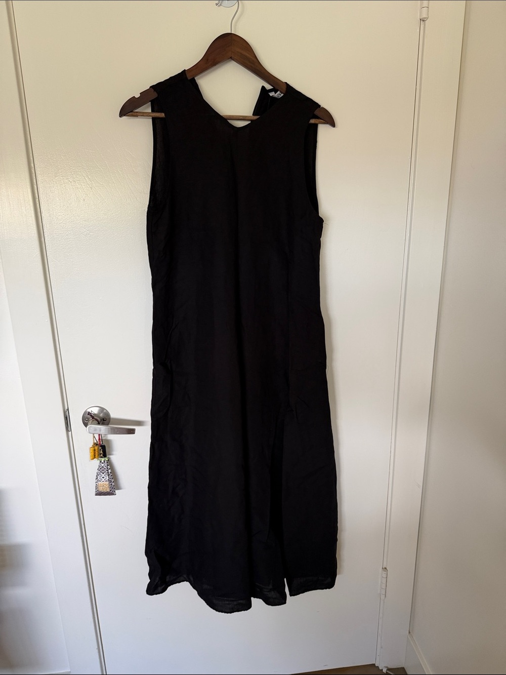 Zara Black Sleeveless linen blend Maxi Dress